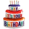 New three-layer cake balloon birthday gift box, bird wedding candles, colorful cupcakes, aluminum film balloon decoration Item Picture